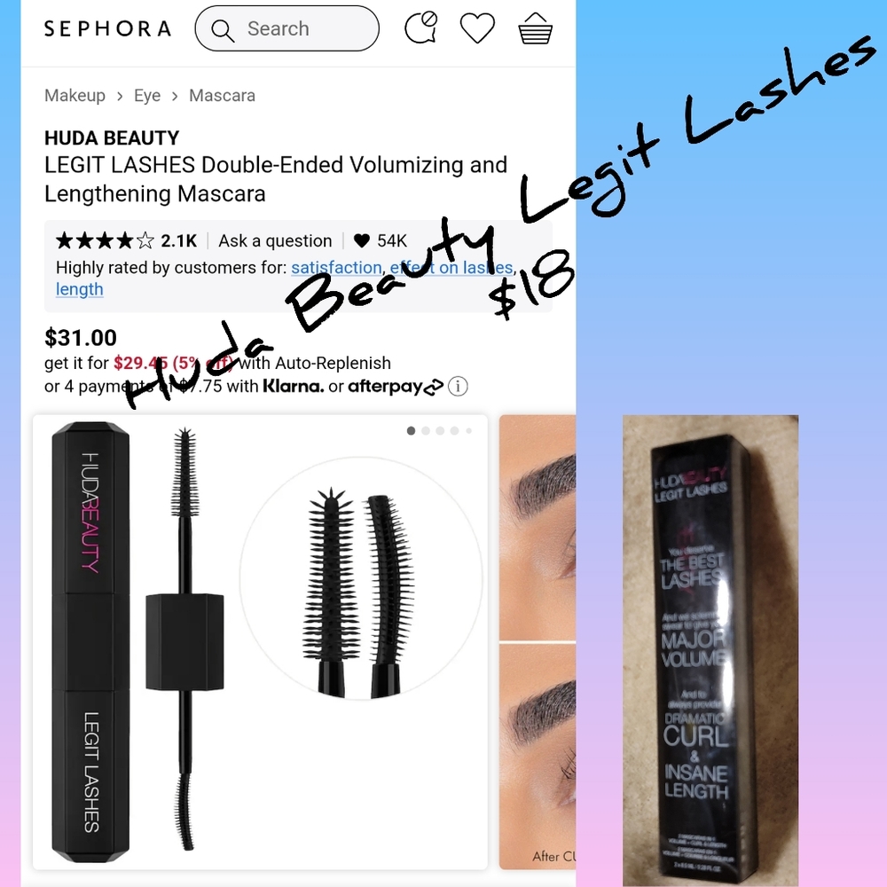 Huda Beauty Legit Lashes Dual Mascara